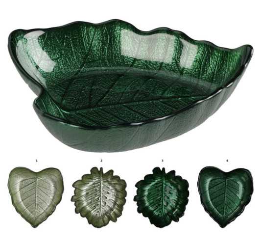 PLAT EN VERRE FEUILLE D.16CM