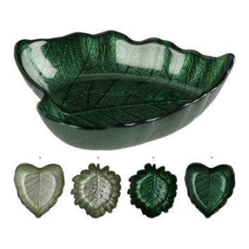 PLAT EN VERRE FEUILLE D.16CM