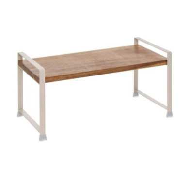 ETAGERE 1 NIVEAU BEIGE ET BOIS