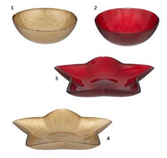 COUPELLES EN VERRE STRIEE