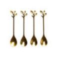 CUILLERE A CAFE FEUILLE DORE