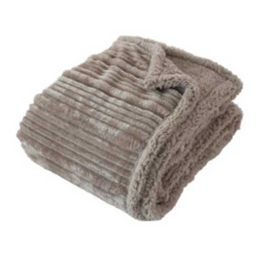 PLAID BEIGE FONCE 130X170CM