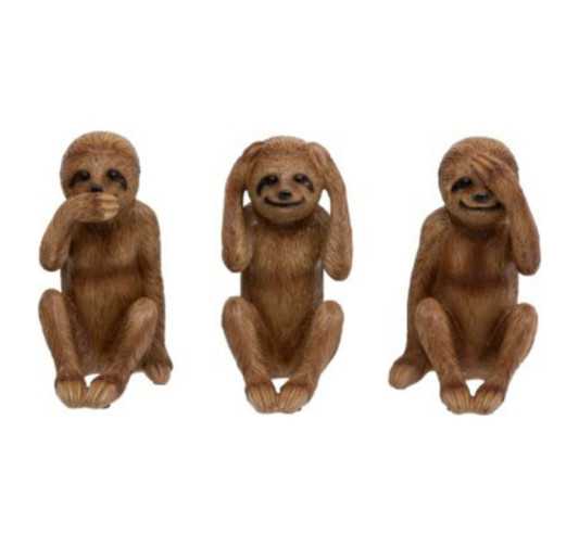 LOT DE 3 SINGES PARESSEUX