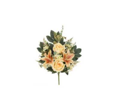 BOUQUET DE ROSES ET LYS ORANGE