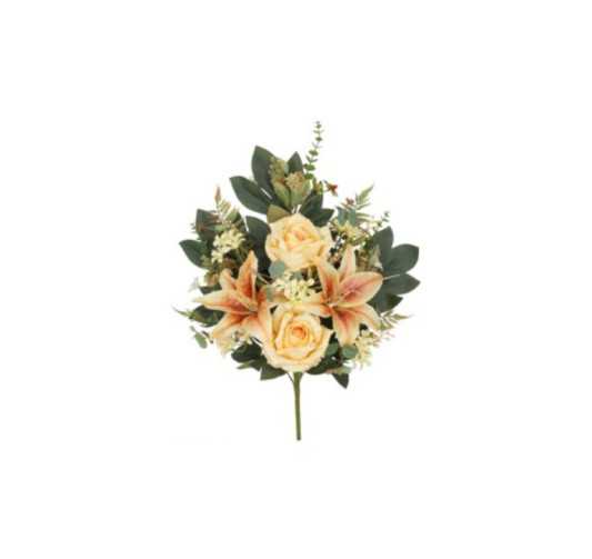 BOUQUET DE ROSES ET LYS ORANGE