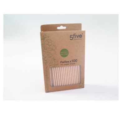 LOT DE 100 PAILLES EN PAPIER