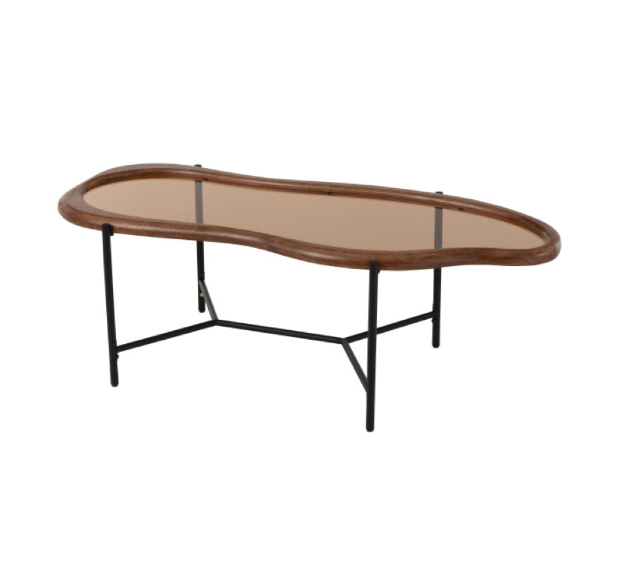 TABLE BASSE ZIG EN VERRE