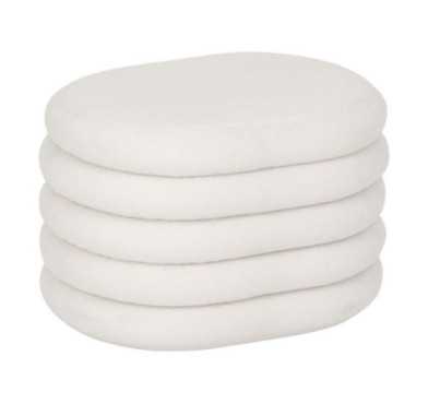 POUF COFFRE BOUCLETTE BLANC