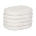 POUF COFFRE BOUCLETTE BLANC