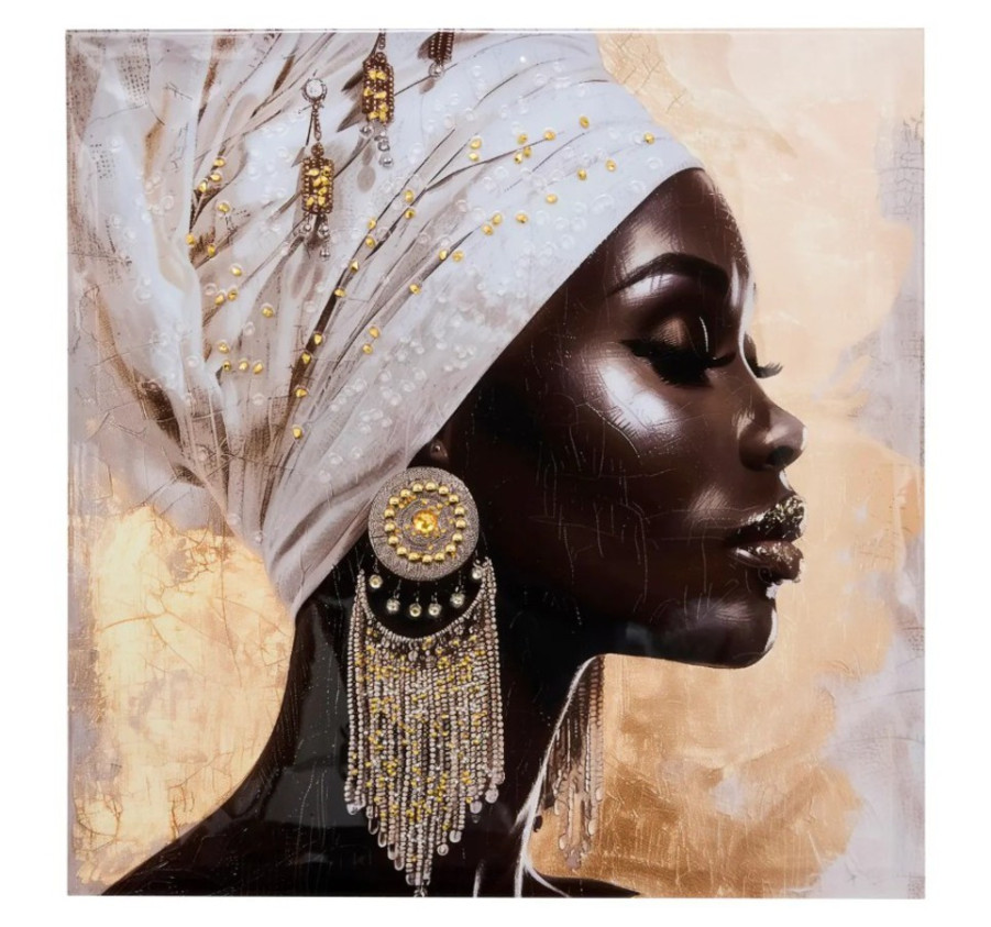 TOILE FEMME BIJOUX 60X60CM