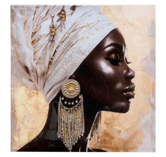 TOILE FEMME BIJOUX 60X60CM