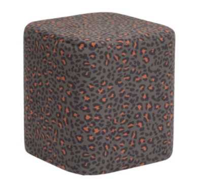 POUF BOUDOIR EN VELOURS KAKI