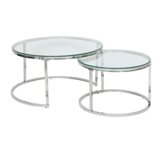 2 TABLES GIGOGNES ARGENT