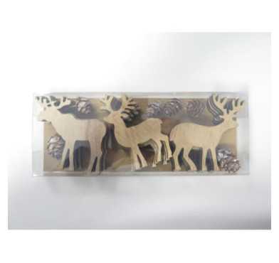 SET DE 12 DECORATIONS RENNE EN