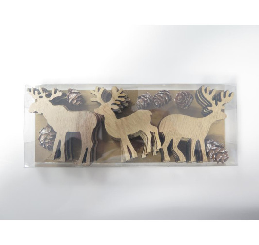 SET DE 12 DECORATIONS RENNE EN