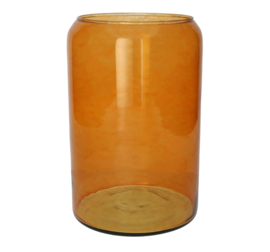 VASE TRANSPARENT ORANGE D.13CM