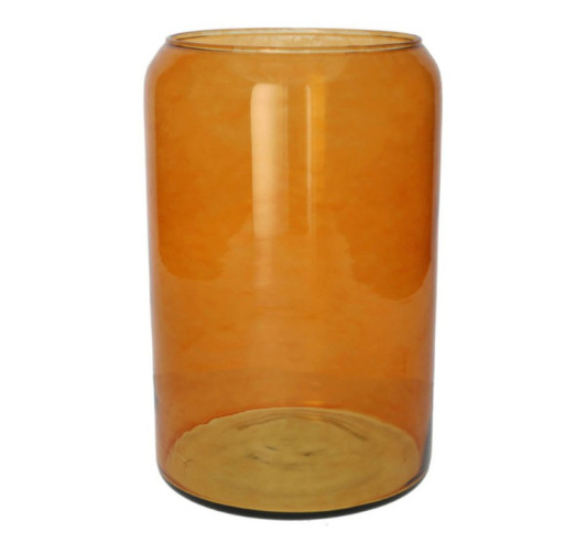 VASE TRANSPARENT ORANGE D.13CM