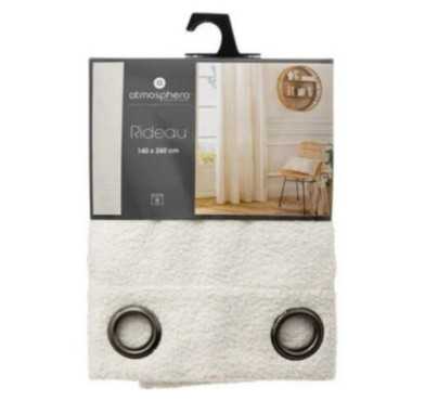 RIDEAU FOURRUREBOUCLEE BLANC