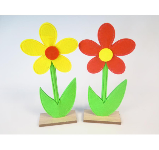 DECO FLEUR SUR SUPPORT EN BOIS