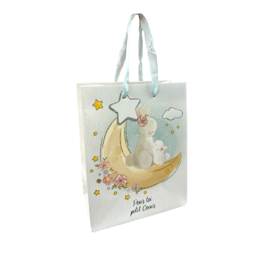 SAC CADEAU PAILLETTE LAPIN