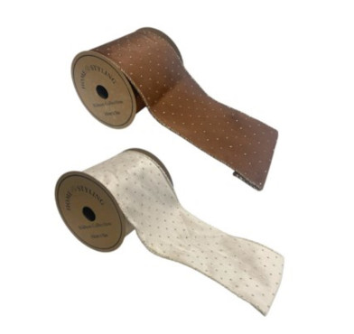 RUBAN PELUCHE POIS DORES︱Lory