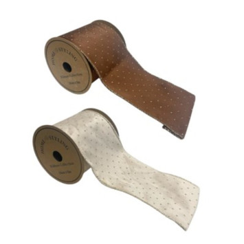 RUBAN PELUCHE POIS DORES︱Lory