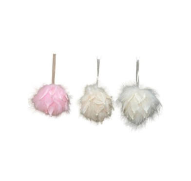 BOULE EN PLUME ORNEE DE PERLES︱Lory