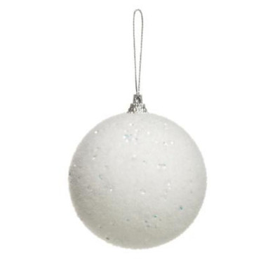 BOULE DE NOEL BLANCHE A STRASS︱Lory