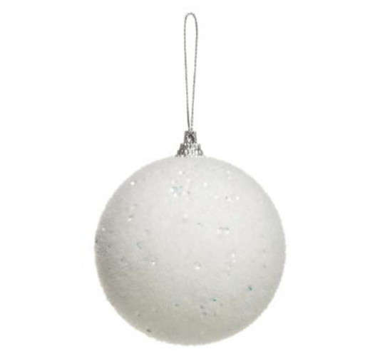 BOULE DE NOEL BLANCHE A STRASS︱Lory