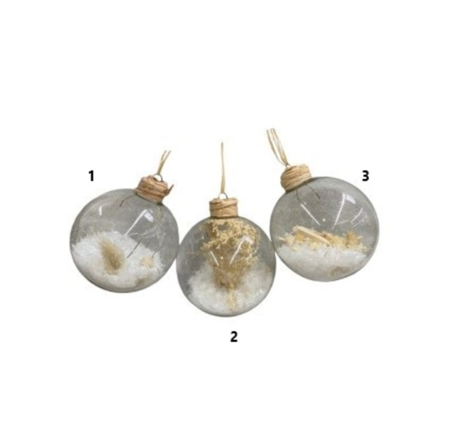 BOULE EN VERRE GARNIE DE