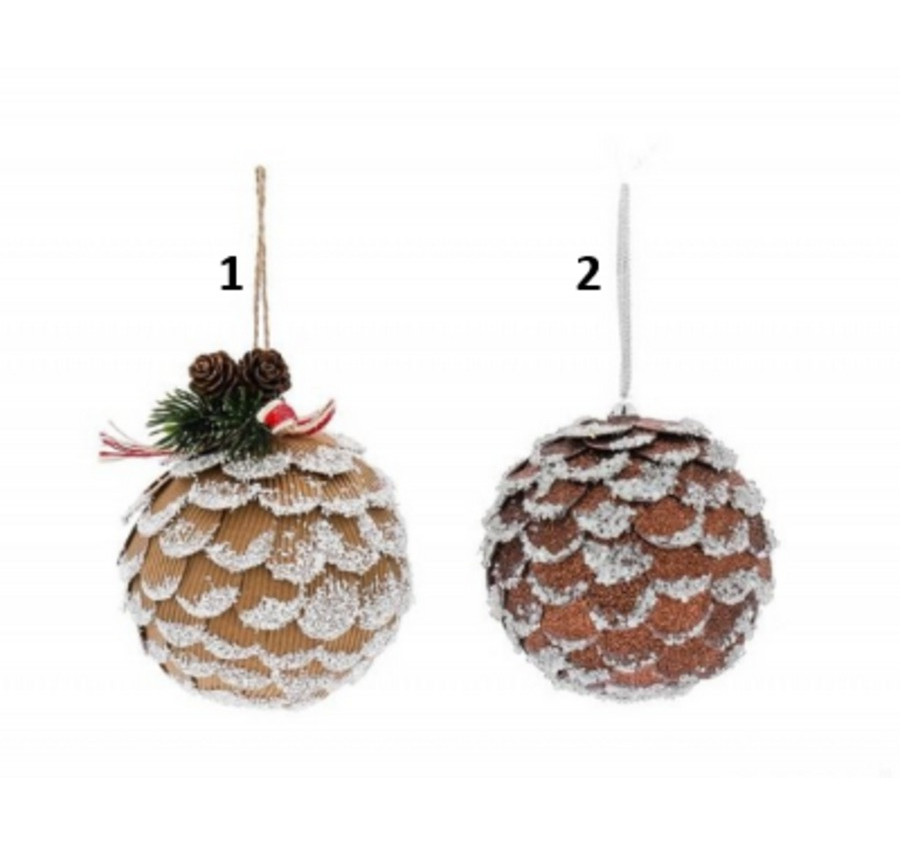 BOULE POMME DE PIN DECOREE