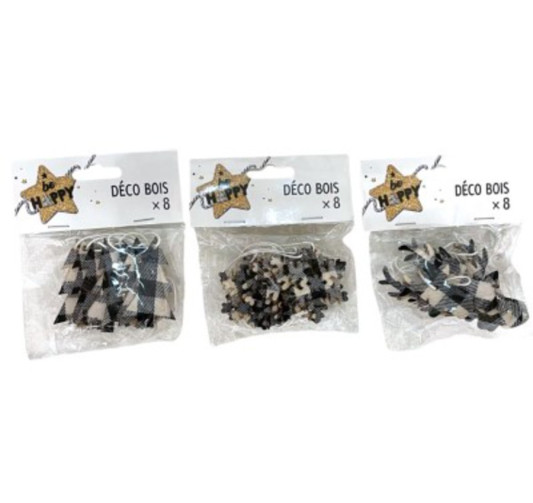 DECORATION EN BOIS X8PIECES︱Lory