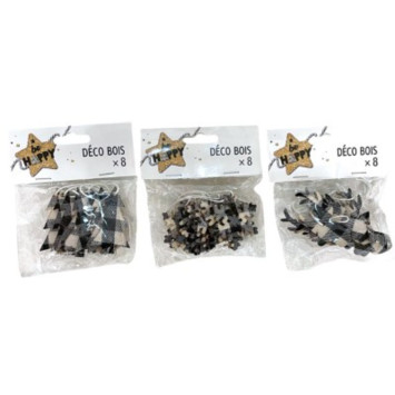DECORATION EN BOIS X8PIECES︱Lory