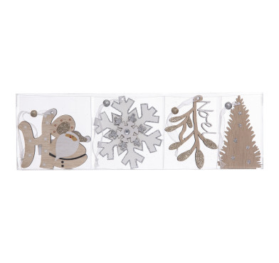 SUJET DE NOEL EN BOIS X4︱Lory