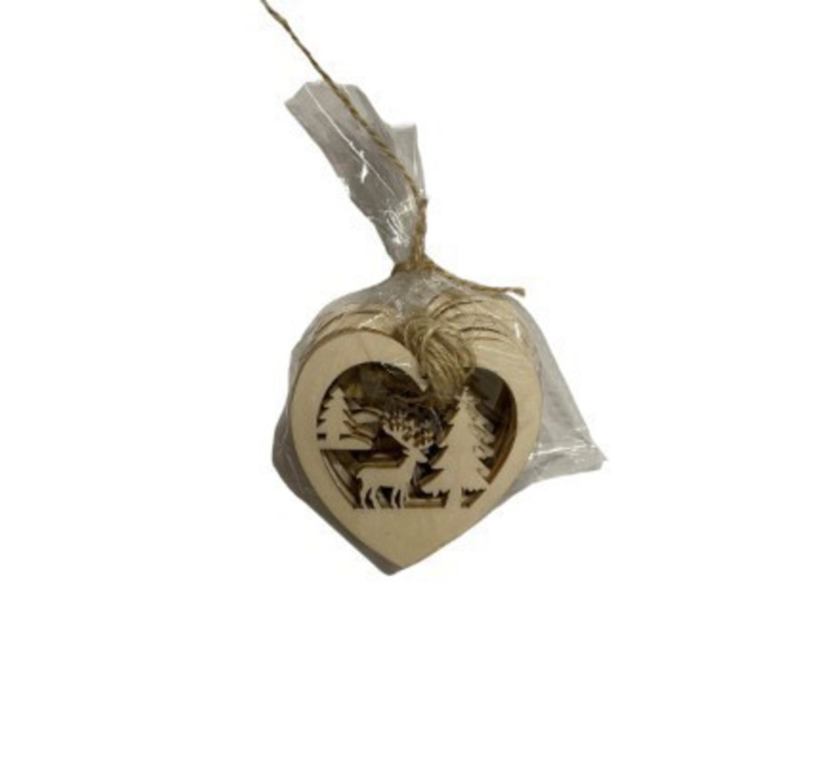 SACHET DE 6 COEURS EN BOIS