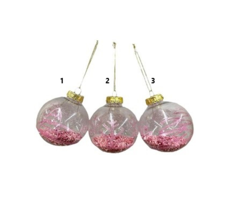 BOULE NOEL 8CM ROSE