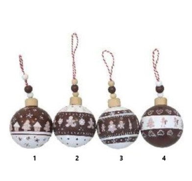 BOULE DE NOEL EN BOIS DECOREE︱Lory