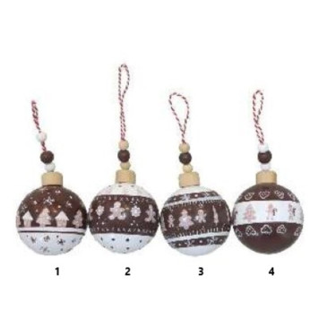 BOULE DE NOEL EN BOIS DECOREE︱Lory