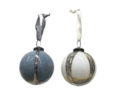 BOULE DE NOEL STRIPE D.8CM︱Lory