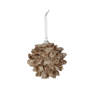BOULE DE NOEL PIN 8CM DORE