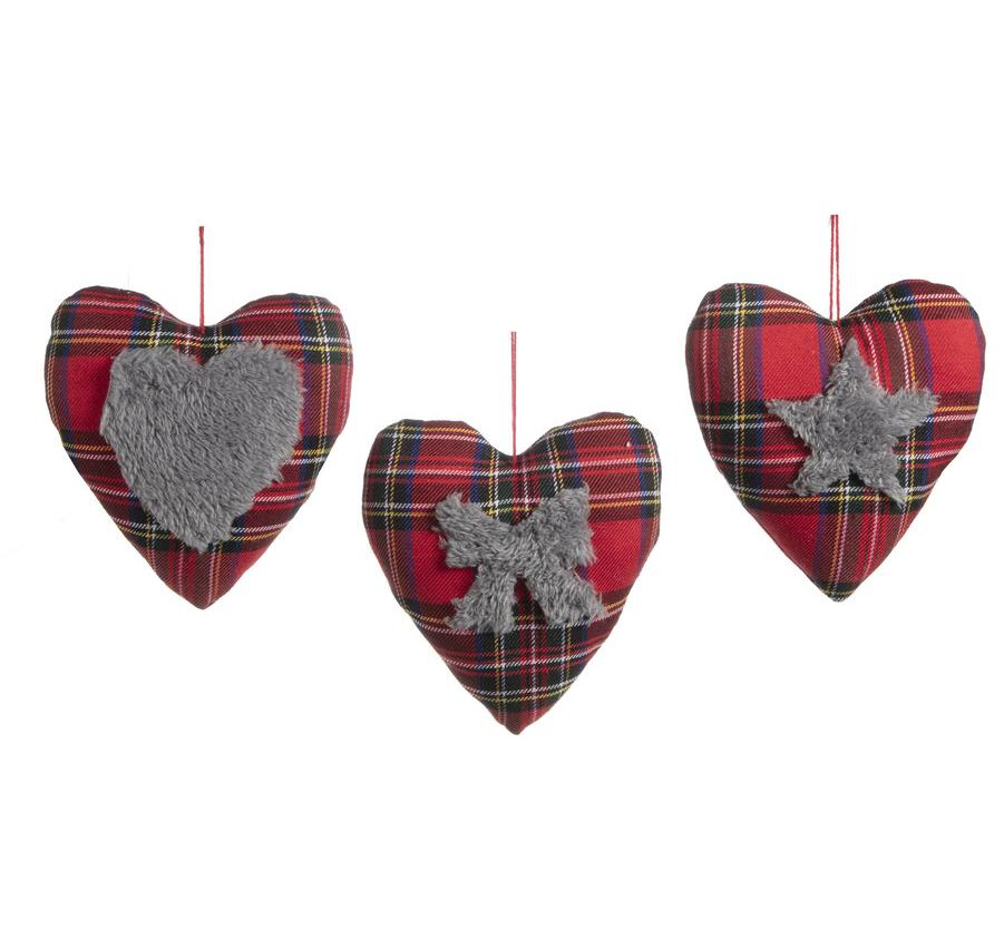 COEUR TISSU ECOSSAIS AVEC