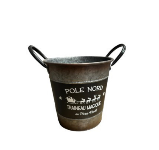 SEAU EN ZINC NOIR AVEC︱Lory