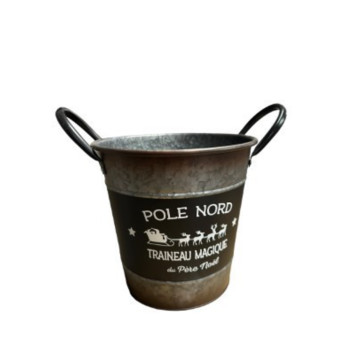 SEAU EN ZINC NOIR AVEC︱Lory