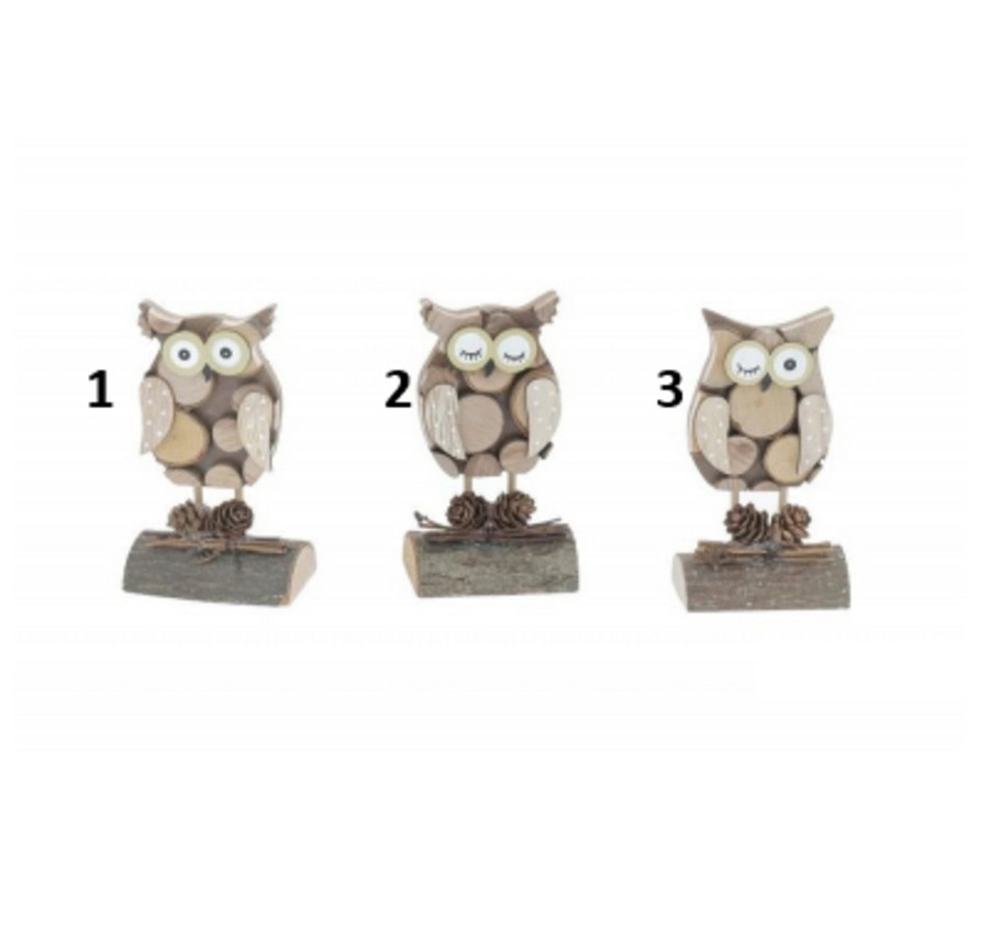 SUJET HIBOU EN BOIS SUR RONDIN