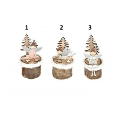 ANGE SUR RONDIN EN BOIS︱Lory