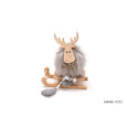 CERF SUR LUGE EN BOIS AVEC