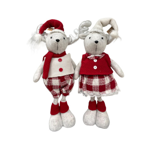 CERF DEBOUT GRIS ET ROUGE︱Lory