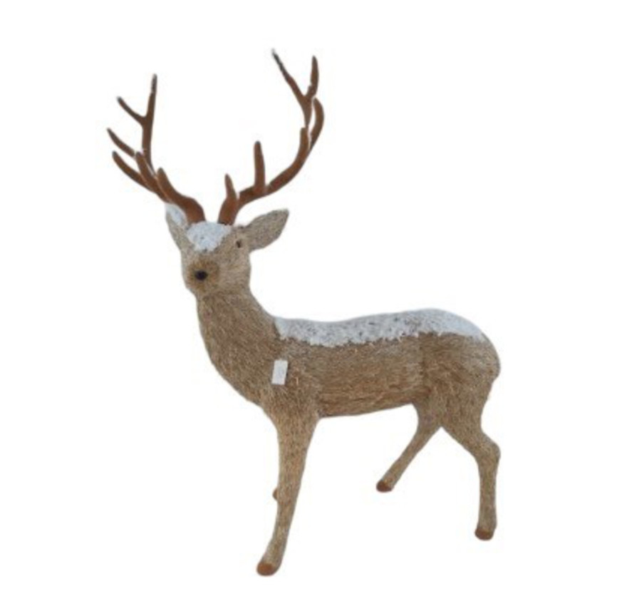 DECORATION RENNE EN PAILLE