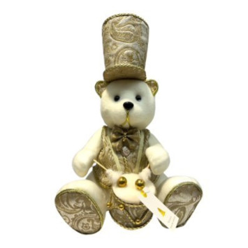 OURS BLANC ET OR AVEC TAMBOUR︱Lory