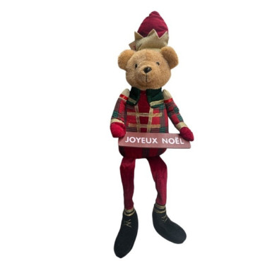 OURS EN PELUCHE ASSIS ROUGE︱Lory